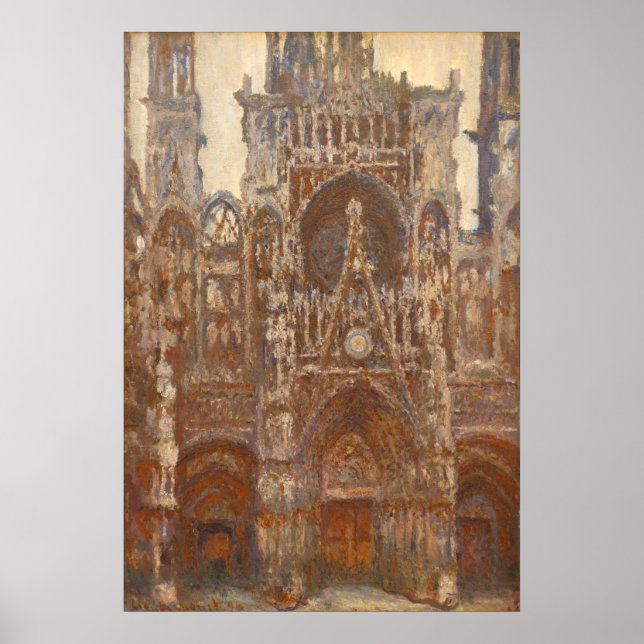 Monet, Rouen Cathedral, the West Portal Poster (Front)