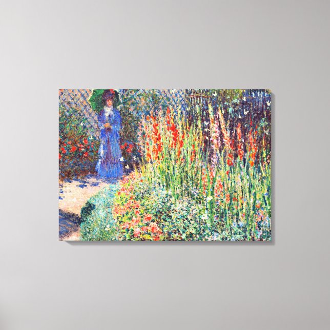Monet - Rounded Flower Bed Canvas Print (Front)
