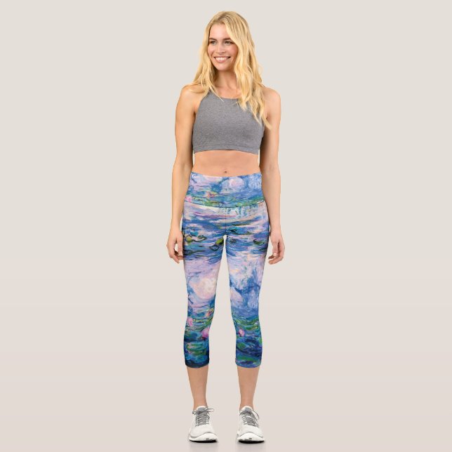 Monet’s Water Lilies  Capri Leggings (Front)