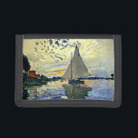 Monet - Sailboat at le Petit Gennevilliers Canvas  Trifold Wallet<br><div class="desc">Claude Monet painting,  Sailboat at le Petit Gennevilliers</div>