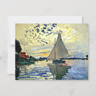 Monet - Sailboat at le Petit Gennevilliers Card