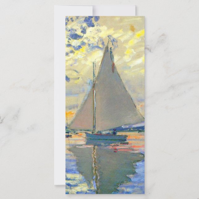 Monet Sailboat at Le Petit-Gennevilliers Card (Front)