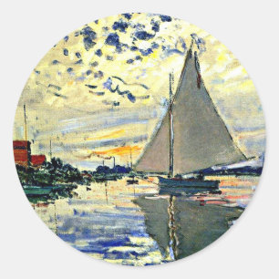 Monet - Sailboat at le Petit Gennevilliers Classic Round Sticker