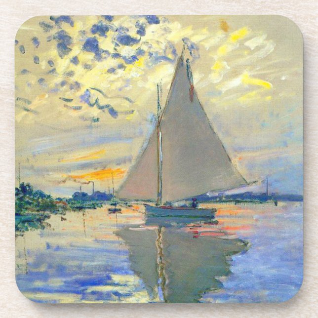 Monet Sailboat at Le Petit-Gennevilliers Coaster (Front)
