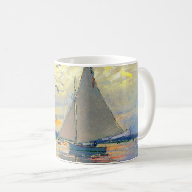 Monet Sailboat at Le Petit-Gennevilliers Coffee Mug (Front Right)