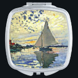 Monet - Sailboat at le Petit Gennevilliers Compact Mirror<br><div class="desc">Claude Monet painting,  Sailboat at le Petit Gennevilliers</div>