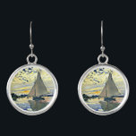 Monet - Sailboat at le Petit Gennevilliers Earrings<br><div class="desc">Claude Monet painting,  Sailboat at le Petit Gennevilliers</div>