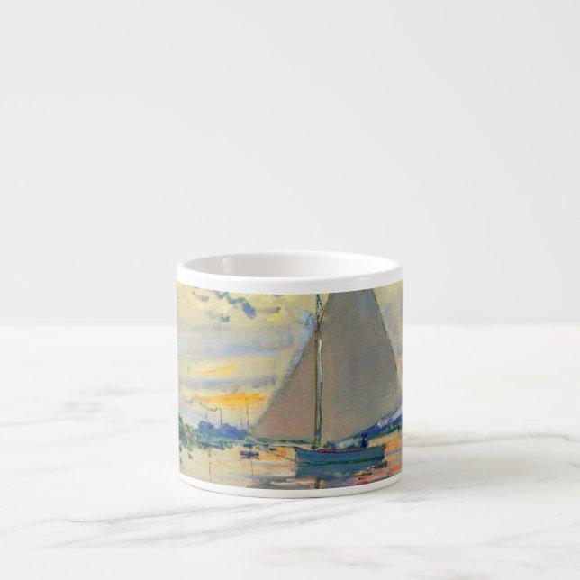 Monet Sailboat at Le Petit-Gennevilliers Espresso Cup (Front)