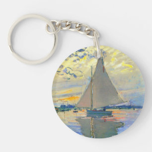 Monet Sailboat at Le Petit-Gennevilliers Key Ring