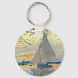 Monet Sailboat at Le Petit-Gennevilliers Key Ring