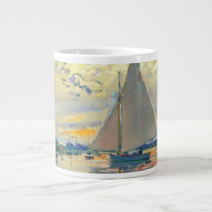 Monet Sailboat at Le Petit-Gennevilliers Large Coffee Mug