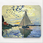 Monet - Sailboat at Le Petit-Gennevilliers Mouse Mat<br><div class="desc">Sailboat at Le Peit-Gennevilliers,  famous painting by French Impressionist artist,  Claude Monet</div>