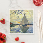 Monet - Sailboat at le Petit Gennevilliers, Napkin<br><div class="desc">Claude Monet painting,  Sailboat at le Petit Gennevilliers</div>