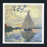 Monet - Sailboat at Le Petit-Gennevilliers Napkin<br><div class="desc">Claude Monet painting,  Sailboat at Le Petit-Gennevilliers.</div>