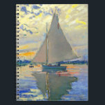 Monet Sailboat at Le Petit-Gennevilliers Notebook<br><div class="desc">Notebook featuring Claude Monet’s oil painting Sailboat at Le Petit-Gennevilliers (1874). A serene sailboat sails the waters in Paris,  France. Perfect for lovers of Impressionism and French art collectors!</div>