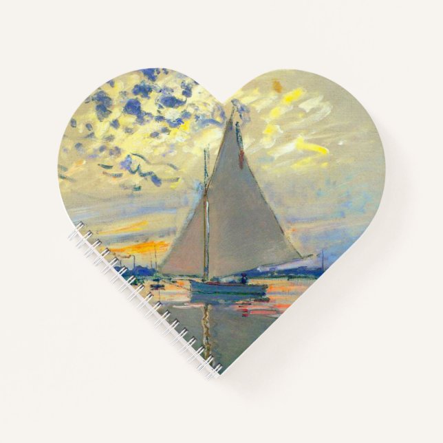 Monet Sailboat at Le Petit-Gennevilliers Notebook (Front)