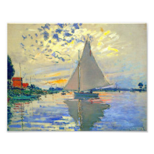 Monet Sailboat at Le Petit-Gennevilliers Photo Print