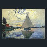 Monet - Sailboat at Le Petit-Gennevilliers Placemat<br><div class="desc">Sailboat at Le Petit-Gennevilliers,  famous painting by French Impressionist artist,  Claude Monet</div>