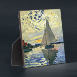 Monet - Sailboat at le Petit Gennevilliers Plaque<br><div class="desc">Claude Monet painting,  Sailboat at le Petit Gennevilliers, </div>