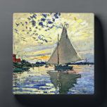 Monet - Sailboat at le Petit Gennevilliers Plaque<br><div class="desc">Claude Monet painting,  Sailboat at le Petit Gennevilliers,  world-famous</div>