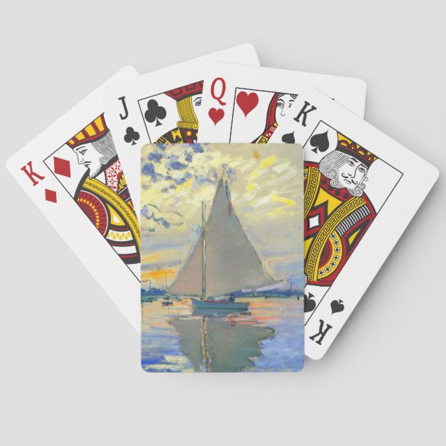 Monet Sailboat at Le Petit-Gennevilliers Playing Cards (Back)