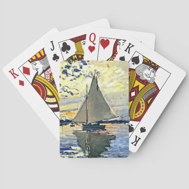 Monet - Sailboat at le Petit Gennevilliers Playing Cards (Back)