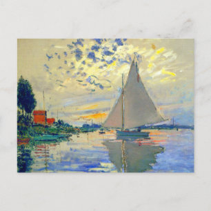 Monet Sailboat at Le Petit-Gennevilliers Postcard