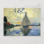 Monet - Sailboat at le Petit Gennevilliers Postcard<br><div class="desc">Claude Monet painting,  Sailboat at le Petit Gennevilliers,  best seller.</div>