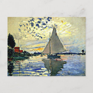 Monet - Sailboat at le Petit Gennevilliers Postcard