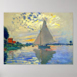 Monet Sailboat at Le Petit-Gennevilliers Poster<br><div class="desc">Poster featuring Claude Monet’s oil painting Sailboat at Le Petit-Gennevilliers (1874). A serene sailboat sails the waters in Paris,  France. Perfect for lovers of Impressionism and French art collectors!</div>