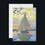 Monet Sailboat at Le Petit-Gennevilliers RSVP Card<br><div class="desc">Card featuring Claude Monet’s oil painting Sailboat at Le Petit-Gennevilliers (1874). A serene sailboat sails the waters in Paris,  France. Perfect for lovers of Impressionism and French art collectors!</div>