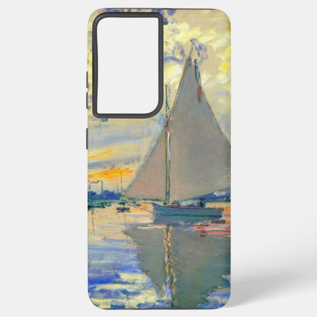 Monet Sailboat at Le Petit-Gennevilliers Samsung Galaxy S21 Ultra Case (Back)