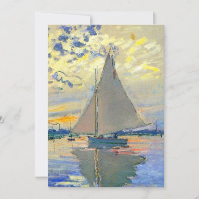 Monet Sailboat at Le Petit-Gennevilliers Save The Date (Front)