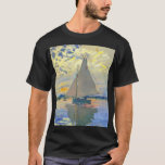 Monet Sailboat at Le Petit-Gennevilliers T-Shirt<br><div class="desc">T-Shirt featuring Claude Monet’s oil painting Sailboat at Le Petit-Gennevilliers (1874). A serene sailboat sails the waters in Paris,  France. Perfect for lovers of Impressionism and French art collectors!</div>