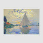 Monet Sailboat at Le Petit-Gennevilliers Tissue Paper<br><div class="desc">Tissue Paper featuring Claude Monet’s oil painting Sailboat at Le Petit-Gennevilliers (1874). A serene sailboat sails the waters in Paris,  France. Perfect for lovers of Impressionism and French art collectors!</div>