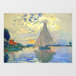 Monet Sailboat at Le Petit-Gennevilliers Window Cling<br><div class="desc">Window Cling featuring Claude Monet’s oil painting Sailboat at Le Petit-Gennevilliers (1874). A serene sailboat sails the waters in Paris,  France. Perfect for lovers of Impressionism and French art collectors!</div>