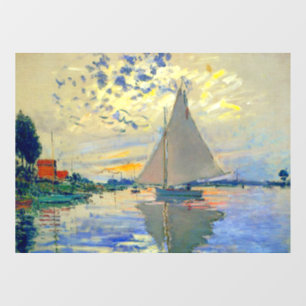 Monet Sailboat at Le Petit-Gennevilliers Window Cling