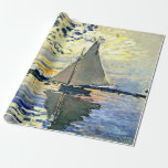 Monet - Sailboat at le Petit Gennevilliers Wrapping Paper<br><div class="desc">Claude Monet painting,  Sailboat at le Petit Gennevilliers</div>