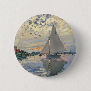 Monet Sailboat French Impressionism Classic Art 6 Cm Round Badge