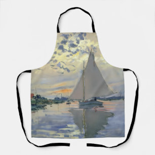 Monet Sailboat French Impressionism Classic Art Apron