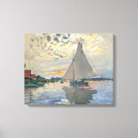 Monet Sailboat French Impressionism Classic Art Canvas Print<br><div class="desc">Monet Sailboat - This beautiful French sailboat is by French impressionist Claude Monet, painted in 1874. Monet was one of the most important French impressionist artists that ever lived. The exact title of the painting is "Sailboat at Petit-Gennevilliers, " an oil on canvas. The painting shows a single sailboat with...</div>