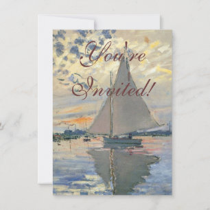 Monet Sailboat French Impressionism Classic Art Invitation