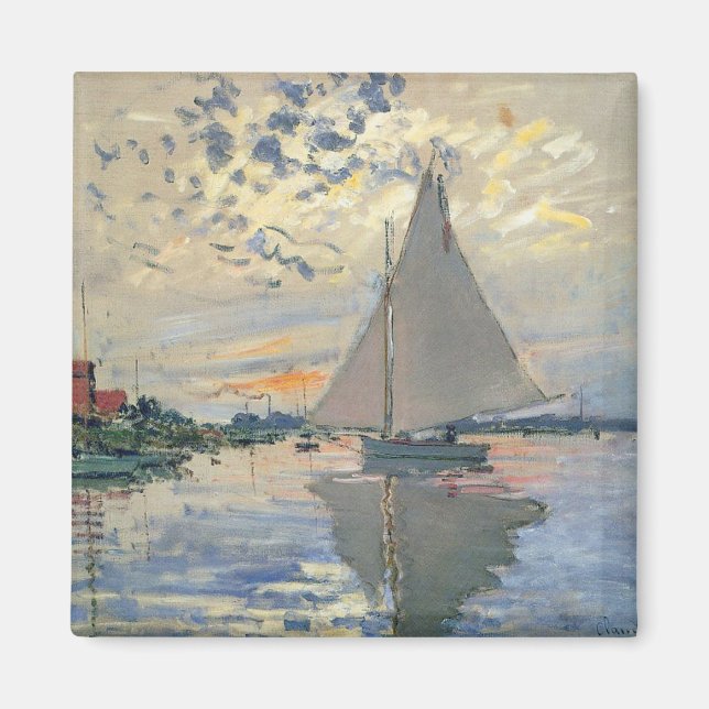 Monet Sailboat French Impressionism Classic Art Magnet (Front)