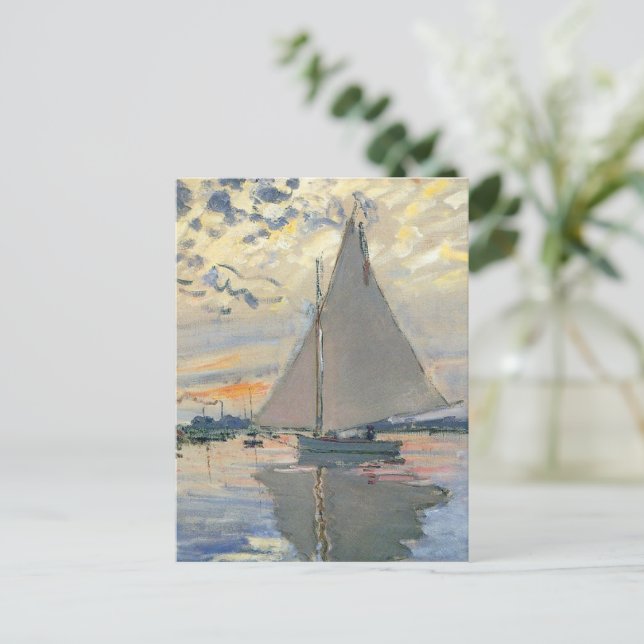 Monet Sailboat French Impressionism Classic Art Postcard (Standing Front)