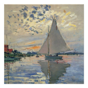 Monet Sailboat French Impressionism Classic Art Poster
