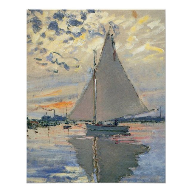 Monet Sailboat French Impressionism Classic Art Poster (Front)