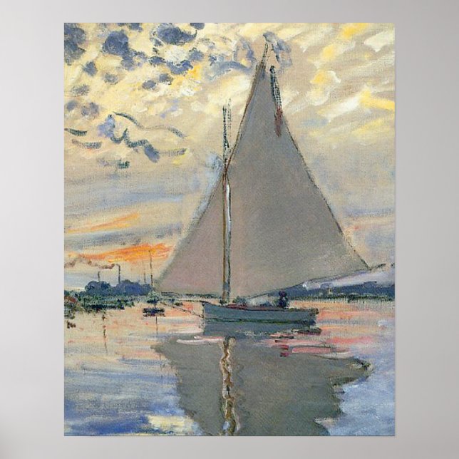 Monet Sailboat French Impressionism Classic Art Poster (Front)
