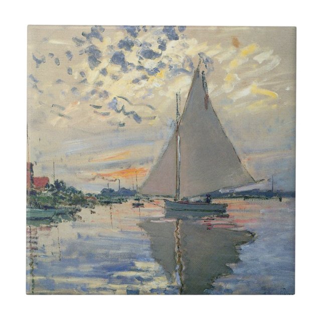 Monet Sailboat French Impressionism Classic Art Tile (Front)