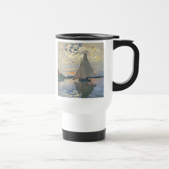 Monet Sailboat French Impressionism Classic Art Travel Mug (Right)