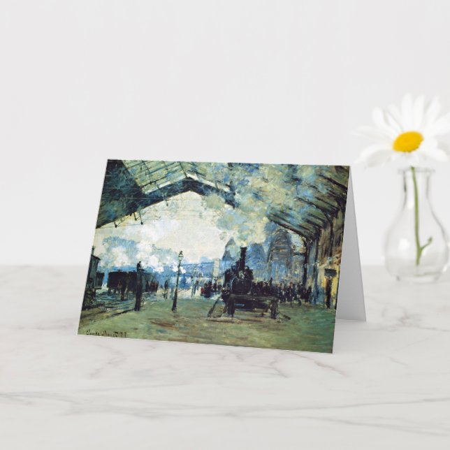 Monet - Saint-Lazare Gare, Normandy Train, Card (Small Plant)